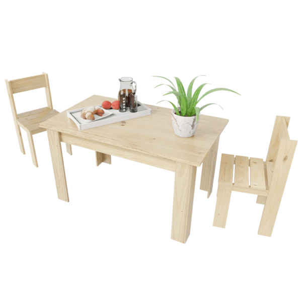 Mesa de Pino para Niños y 2 Sillas