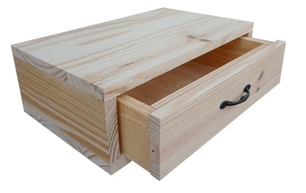 Mesa De Luz Flotante Rectangulo Con Cajon En Pino