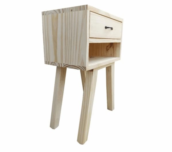 Mesa De Luz Retro Vintage Pino Cajon Herraje