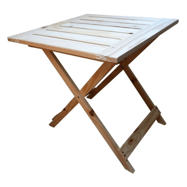 Mesa Plegable de Pino Madera Maciza 70x70 Jardín Interior y Bar
