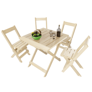 Mesa Plegable De Pino Madera Maciza70x70 Jardin Interior Bar