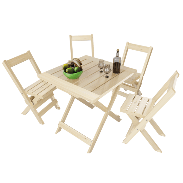 Mesa Plegable De Pino Madera Maciza70x70 Jardin Interior Bar