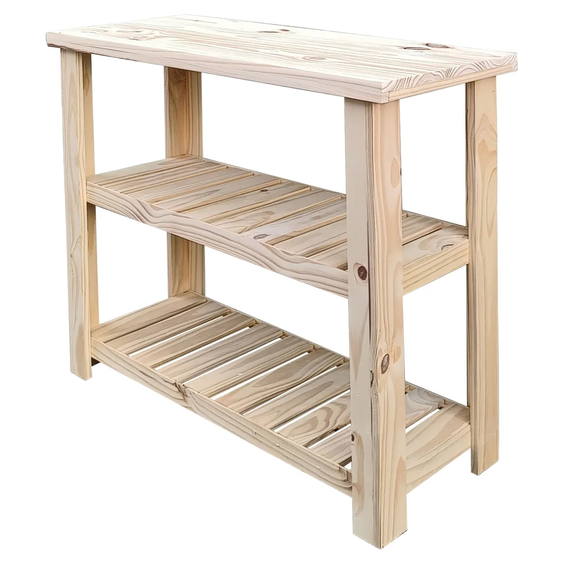 Mesa quesera 100cm ancho pino arrime desayunador 2 estantes