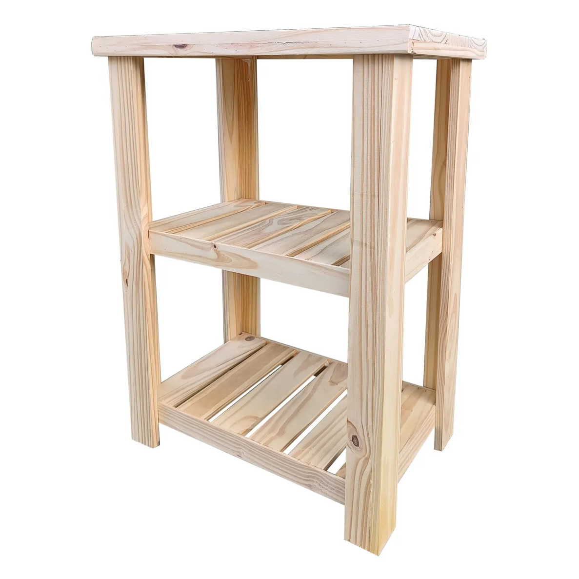 Mesa Quesera de Pino 60cm Desayunador 2 estantes Arrime