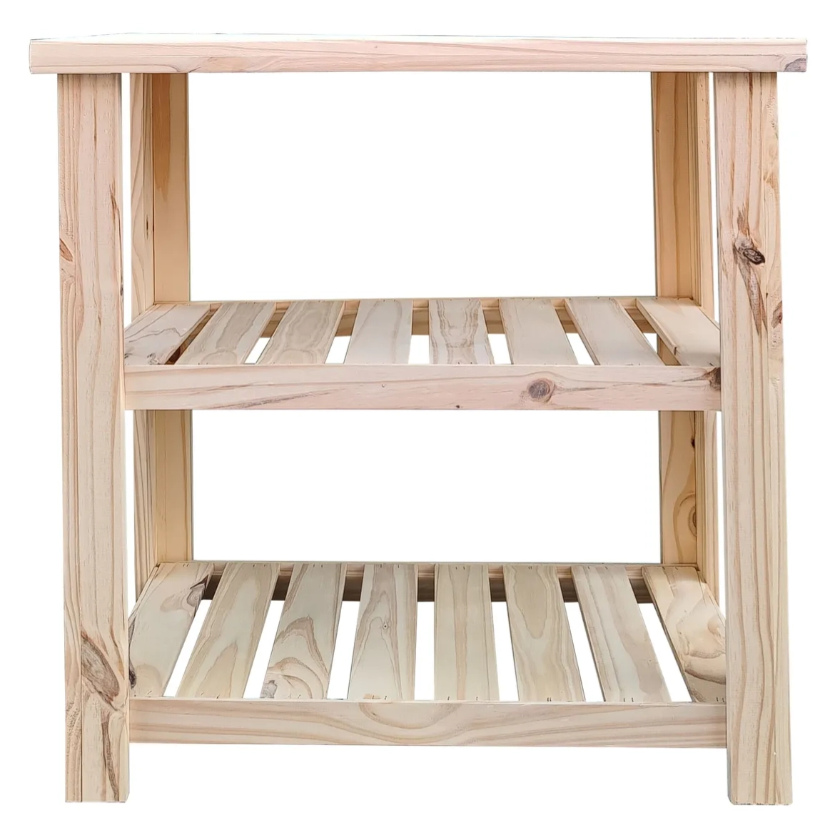 Mesa quesera 80cm ancho pino arrime desayunador 2 estantes