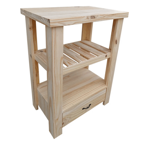 Mesa quesera arrime pino de 80cm de ancho con cajon debajo-1