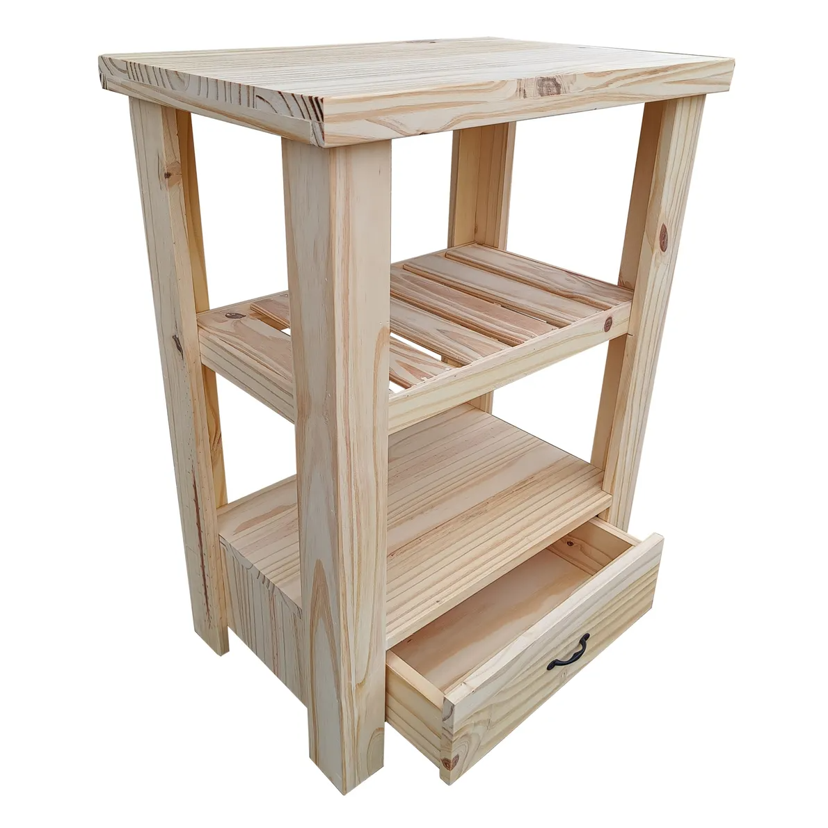 Mesa quesera arrime pino de 80cm de ancho con cajon debajo