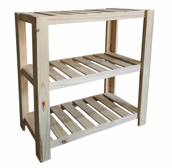 Toallero Organizador Estantería Baño 80cm Alto Alto Pino - Imagen 4