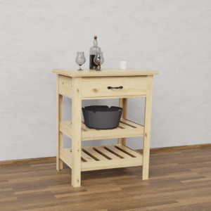Mesa quesera arrime pino de 60cm de ancho con cajon