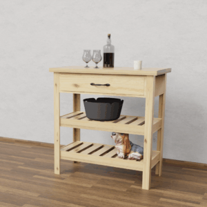 Mesa quesera arrime pino de 80cm de ancho con cajon