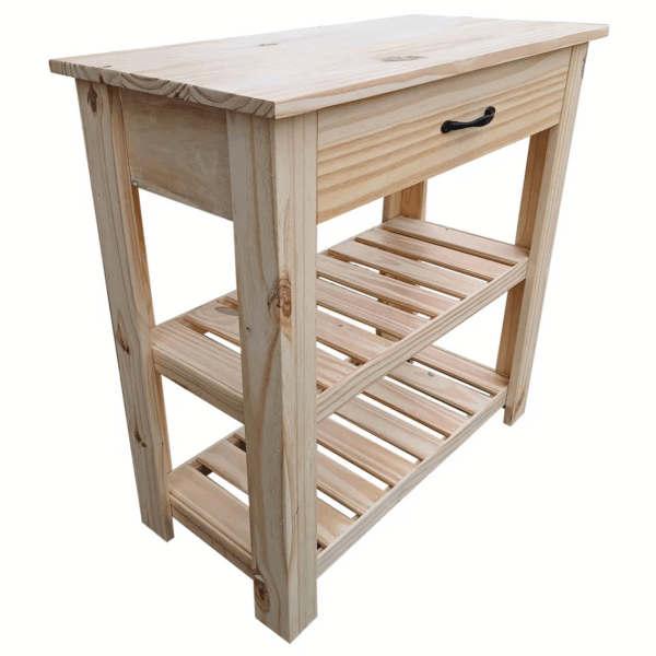 Mesa quesera arrime pino de 80cm de ancho con cajon