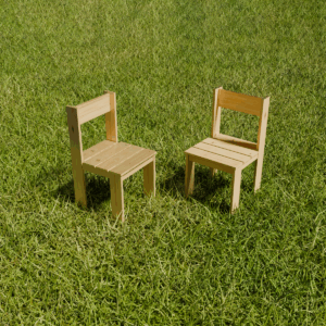 Silla de pino para niños combo x2