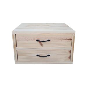 Mesa de Luz Flotante de Pino 2 Cajones