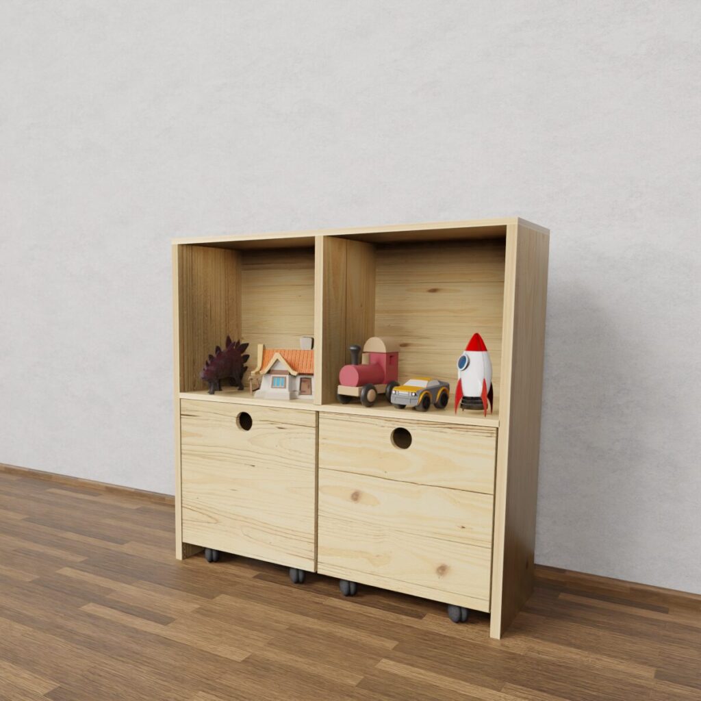 Juguetero Pino de 80x80 Saura Muebles