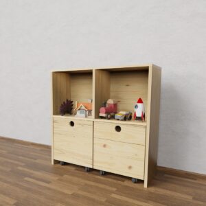 Juguetero Pino de 80x80 Saura Muebles