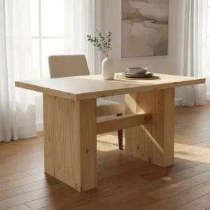 Mesa De Comedor Berlin Doble Base de Pino Desarmable