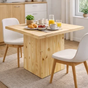 Mesa de Comedor Cuadrada Base Central Firme Desarmable